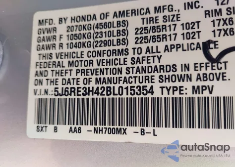 2011 Honda Cr-V Se z USA, uszkodzony, nr VIN 5J6RE3H42BL015354